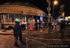 Демонтаж сооружений на Большой Сухаревской площади в Москве