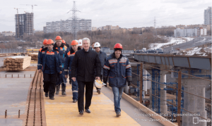 Мэр Москвы Сергей Собянин ознакомился с ходом строительства Северо-Западной хорды