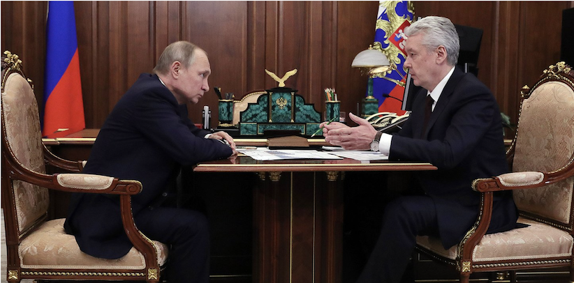 На фото действующий Президент Владимир Путин и мэр Москвы Сергей Собянин. Фото: сайт мэра Москвы