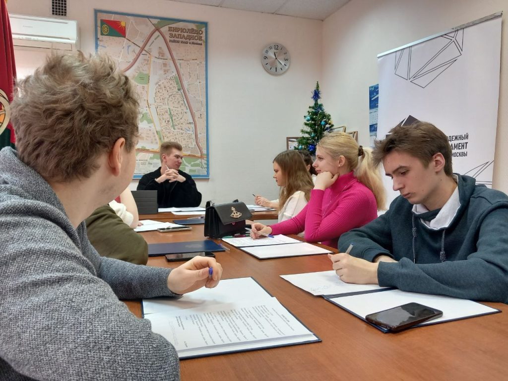 Участники МП Бирюлева Западного провели первое заседание  2026 году. Фото: страница Молодежной палаты района Бирюлево Западное в социальных сетях