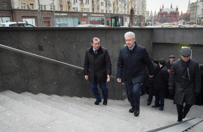 Сергей Собянин осмотрел итоги ремонт в переходе на Тверской улице