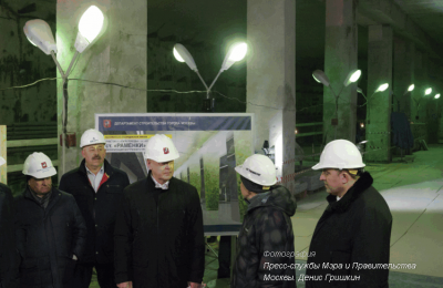 Мэр Москвы Сергей Собянин сегодня осмотрел ход строительства станции «Раменки»