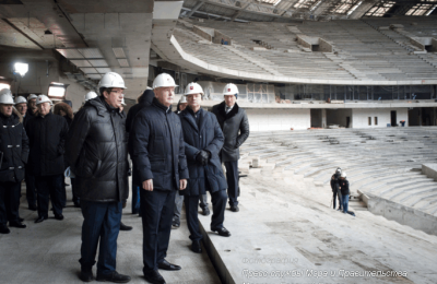 Мэр Москвы Сергей Собянин осмотрел ход реконструкции стадиона «Лужники»