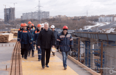 Мэр Москвы Сергей Собянин ознакомился с ходом строительства Северо-Западной хорды